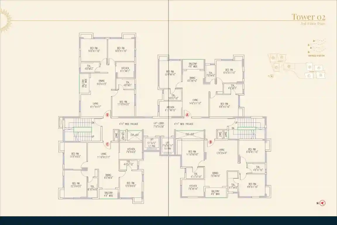 4 BHK Floor Plan
